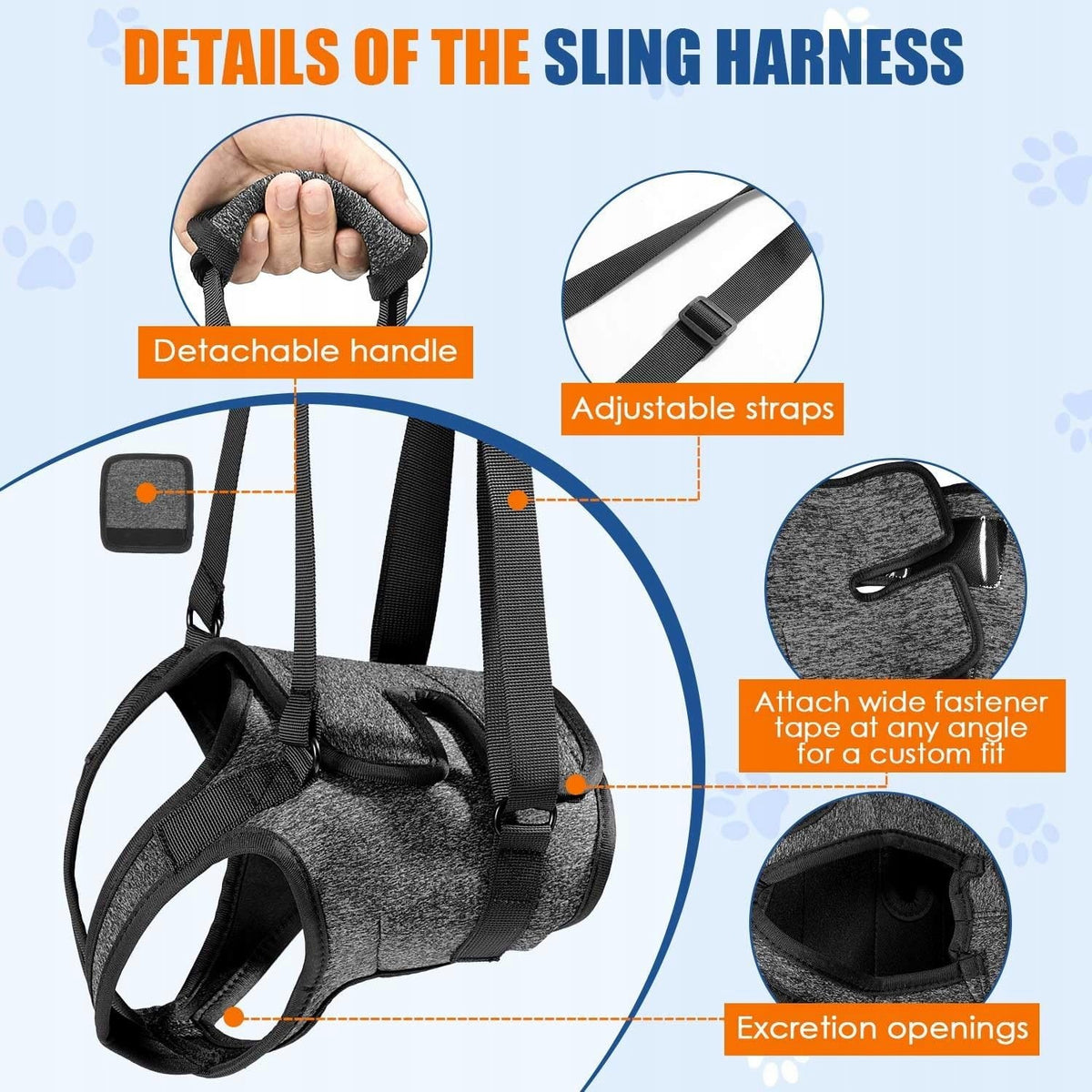 DOG REAR LEG SUPPORT HARNESS MEDIUM SIZE M REHABILITATION Brand SlowTon
