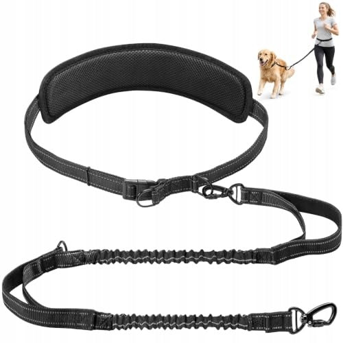 DOG RUNNING LEASH LONG ELASTIC WITH HIP BELT Packaging status original