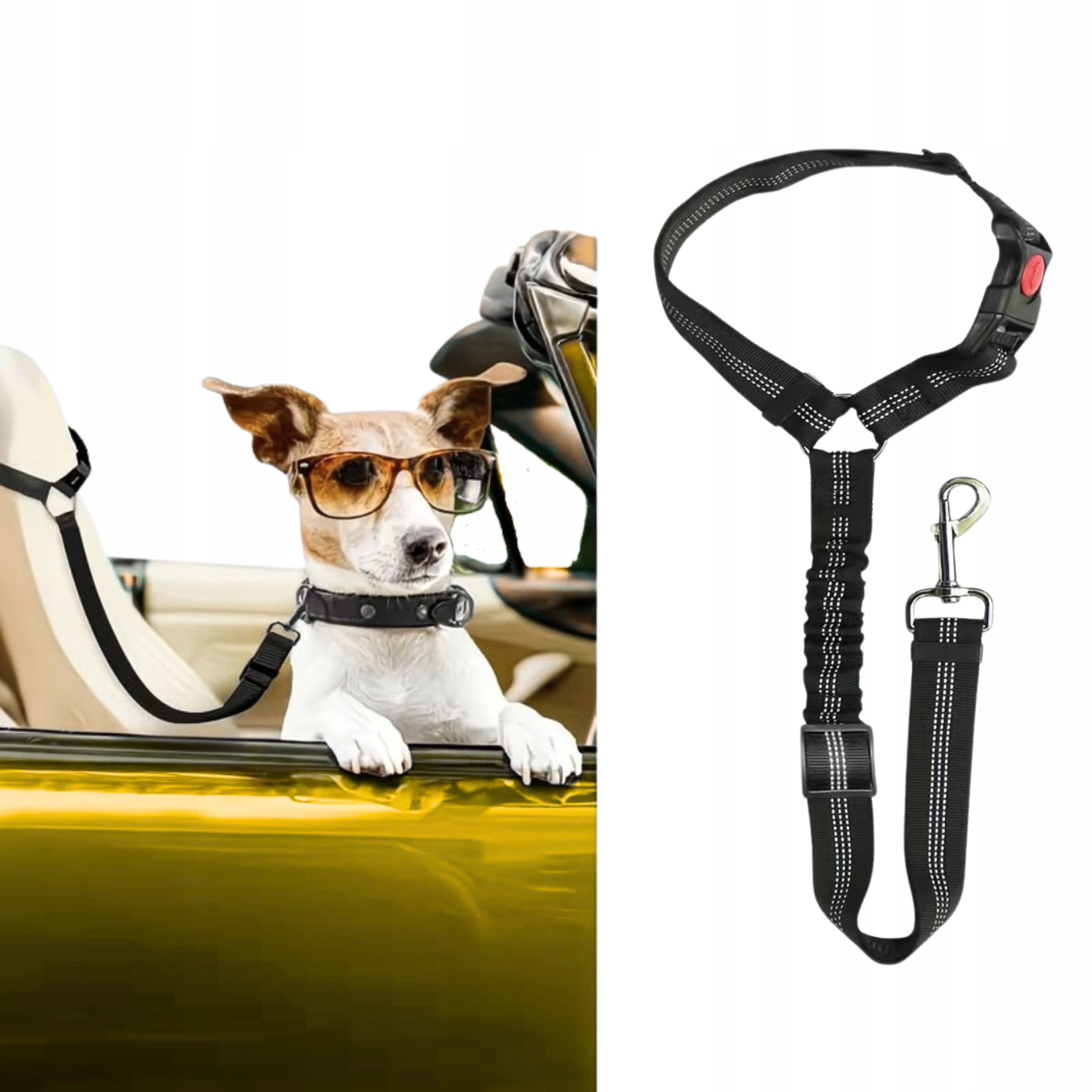 DOG SEAT BELT FOR CAR STRONG LANYARD FOR REFLECTIVE HEADREST