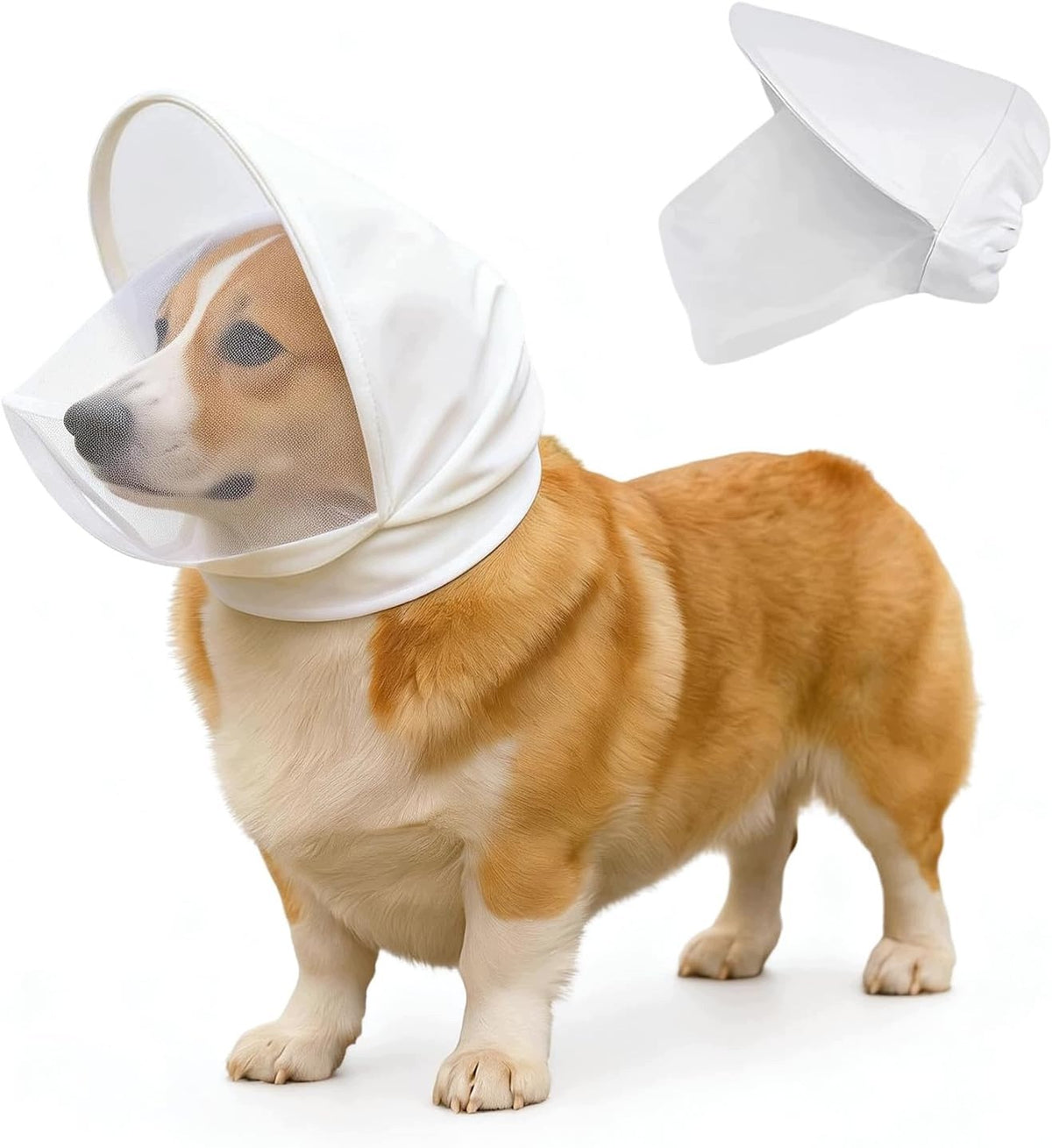 DOG SHELL BREATHABLE MESH SIZE S WHITE ELASTIC