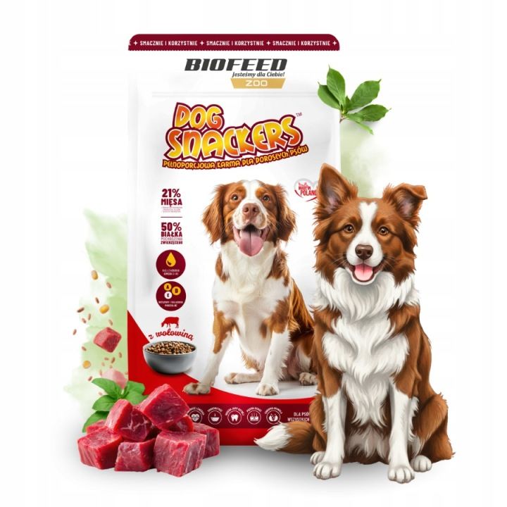 DOG SNACKERS Medium Large Breed Adult Dog Food BEEF 20kg