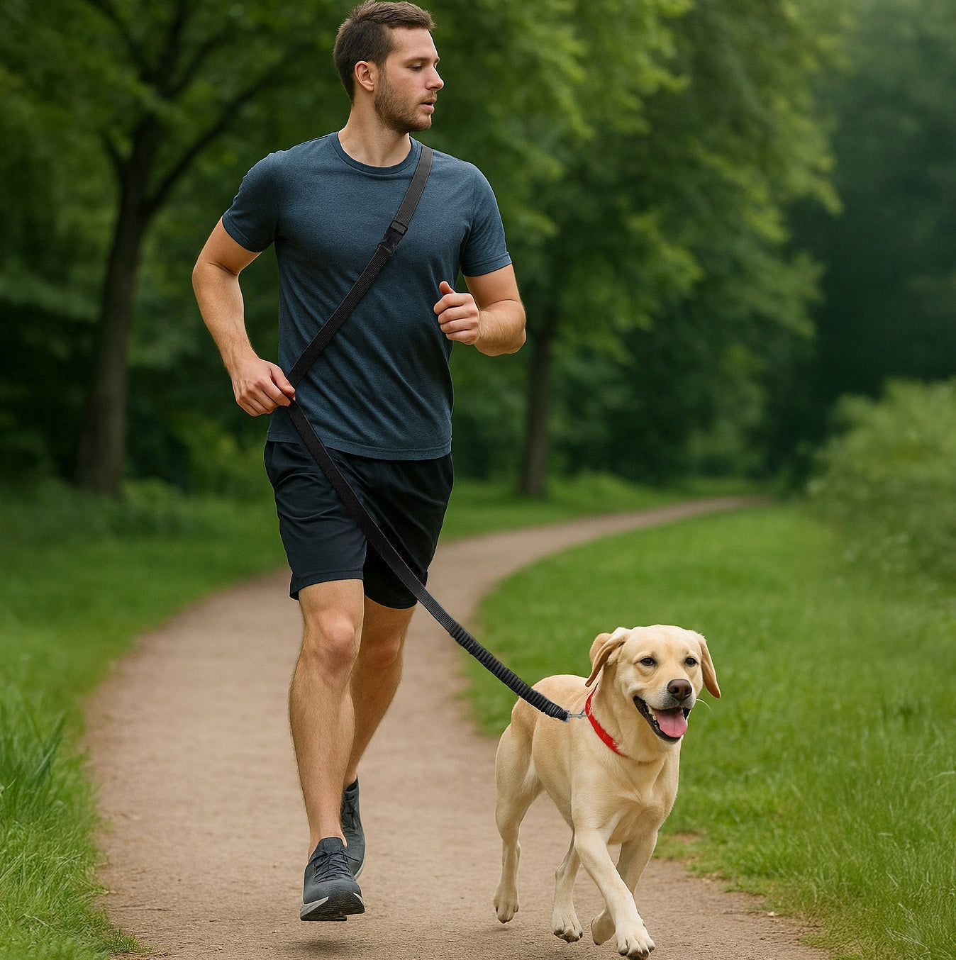 DOG SPORTS LEASH FOR RUNNING DOGTREKKING ADJUSTABLE CUSHIONING 5m Maximum leash length 5 m