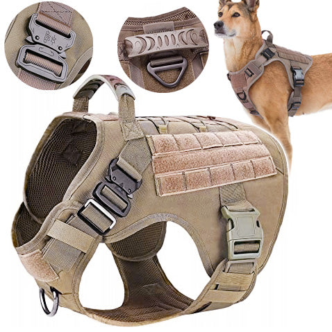 DOG TACTICAL HARNESS ADJUSTABLE GUARD WITH HANDLE STRONG SIZE XL
