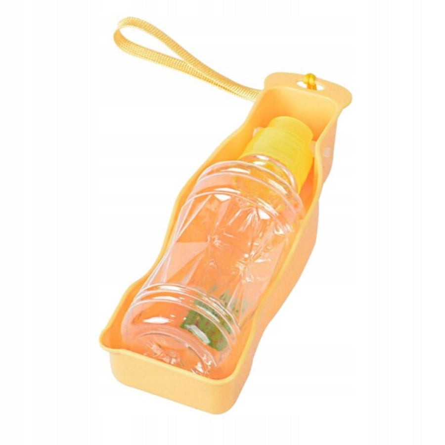 DOG TOURIST BOTTLE Wesoły Pupil with Bowl Drinker 450 ml Yellow Packaging status original