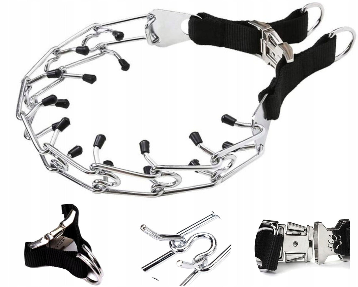 DOG TRAINING EARRING WITH SPIKE COVERS STEEL BUCKLE XL