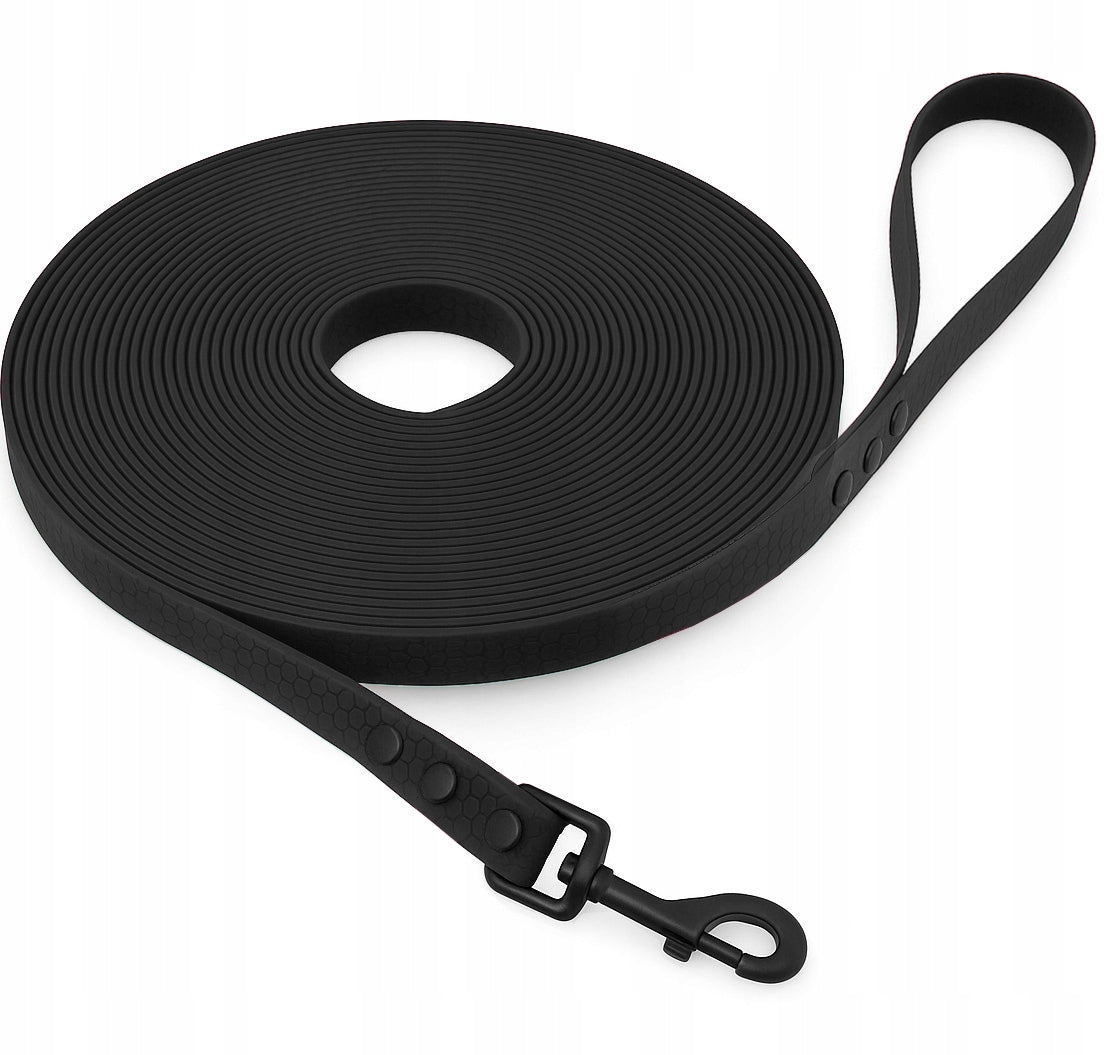 DOG TRAINING LEASH FOR TRAINING WATERPROOF BIOTHANE PVC CORD - 10m Manufacturer code SMYCZ.PVC.BLACK.10