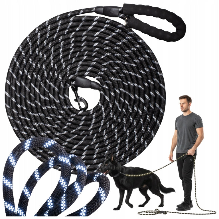 DOG TRAINING LEASH THICK ROPE 10M LONG STRONG REFLECTIVE Manufacturer code WO-1033
