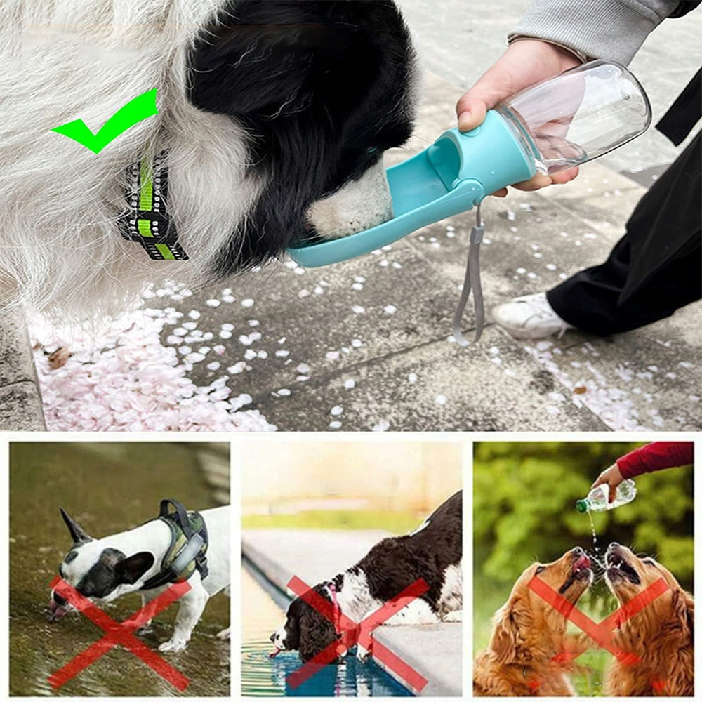 DOG TRAVEL BOTTLE DRINKER WATER BOWL PORTABLE FOR WALKING WATER BOTTLE Capacity 0.35 l