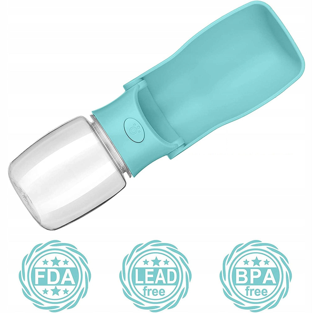 DOG TRAVEL BOTTLE DRINKER WATER BOWL PORTABLE FOR WALKING WATER BOTTLE Color blue