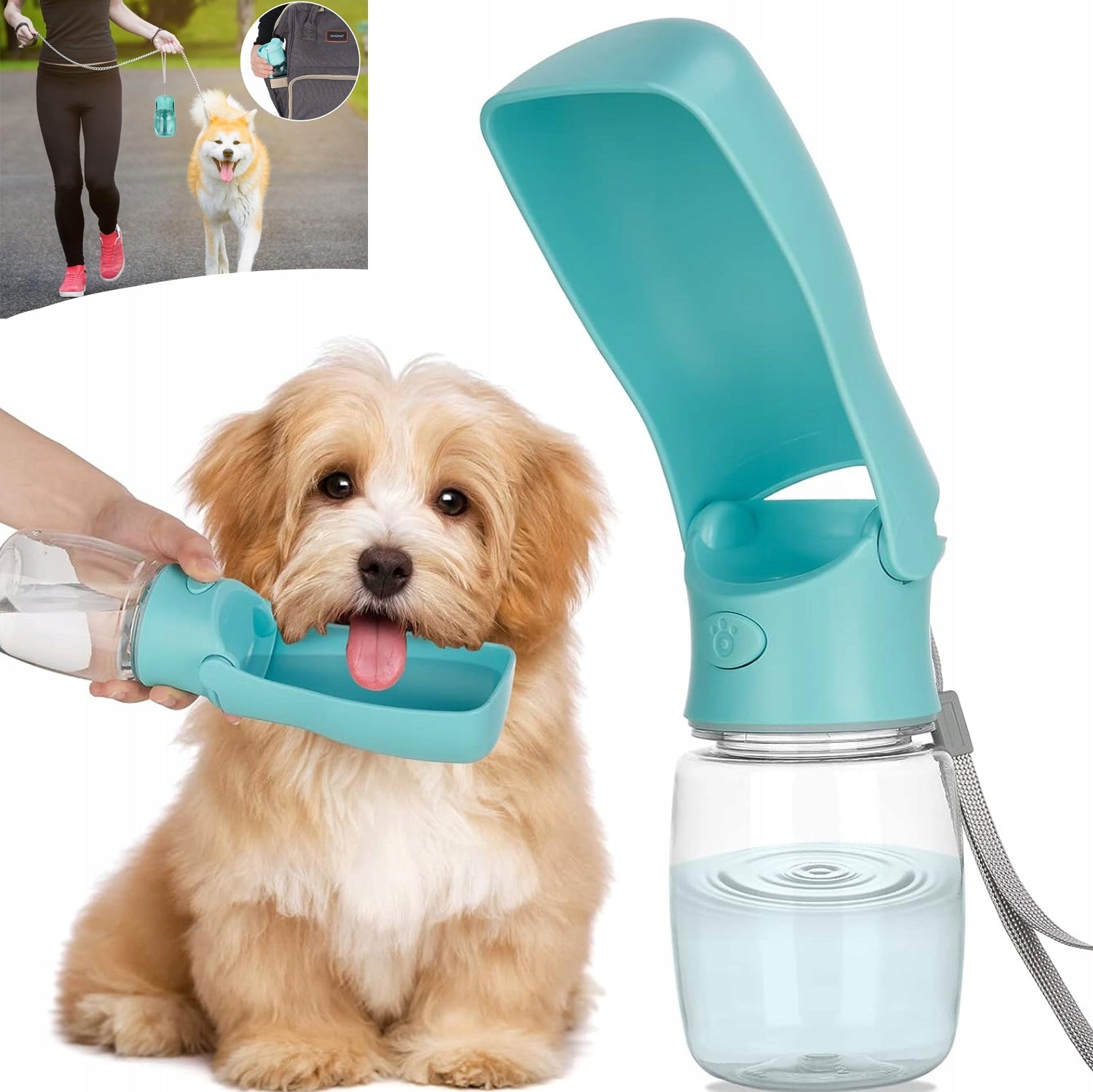 DOG TRAVEL BOTTLE DRINKER WATER BOWL PORTABLE FOR WALKING WATER BOTTLE