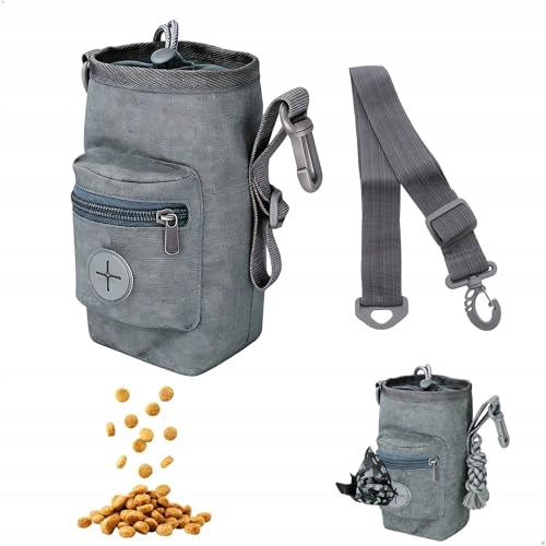 DOG TREAT BAG WITH TWO POCKETS GREY TRAINING FOR HOME Manufacturer code Bez marki
