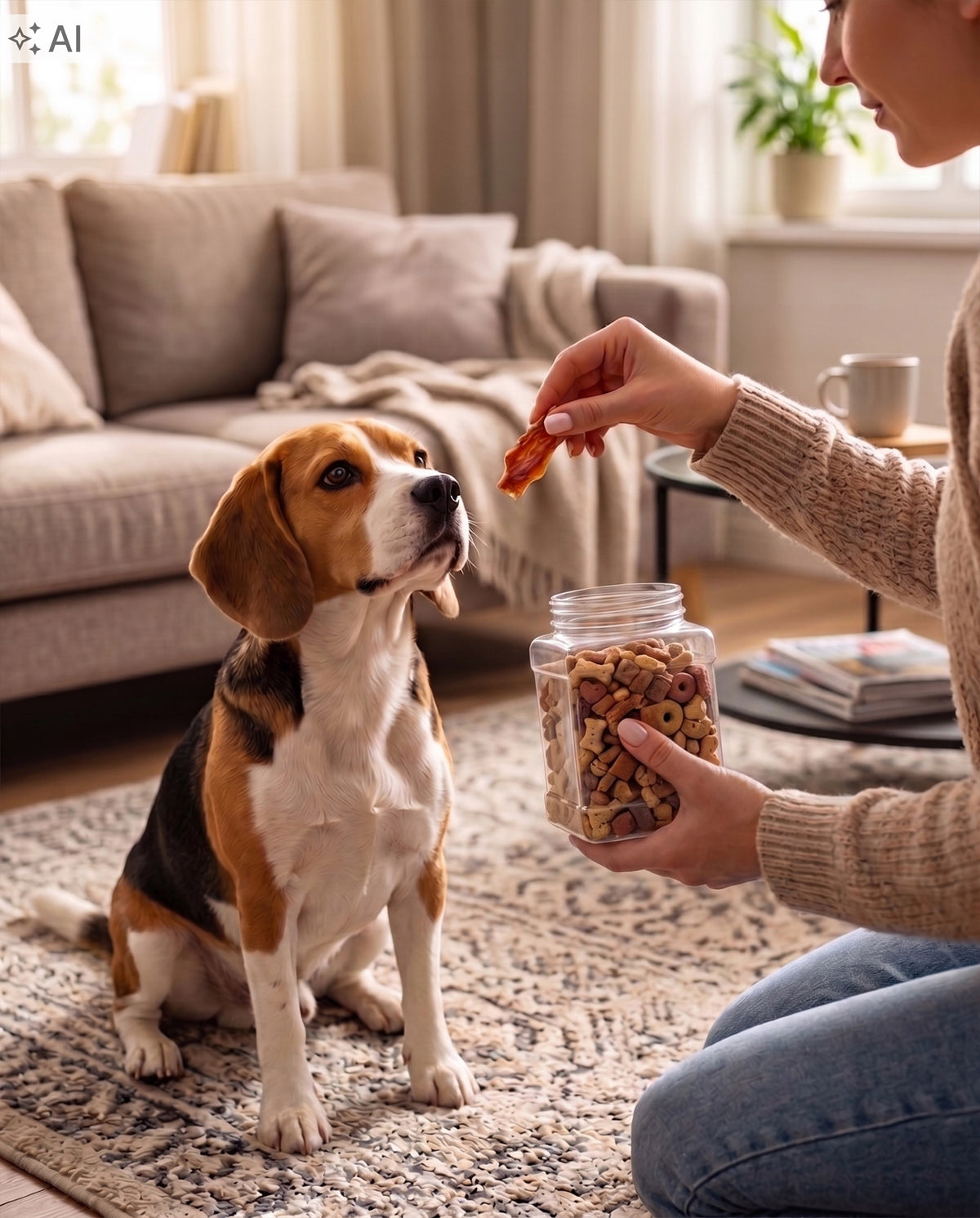 DOG TREAT CONTAINER Container Dog Taste Jar with Basket L Packaging status original