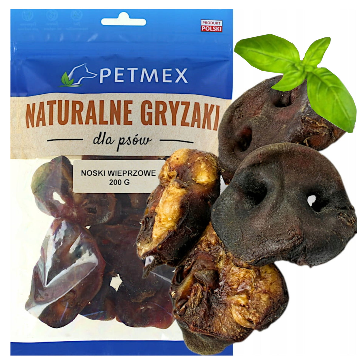DOG TREAT DOG FLAVOR TEETHER NATURAL PORK NOSES 200G PETMEX