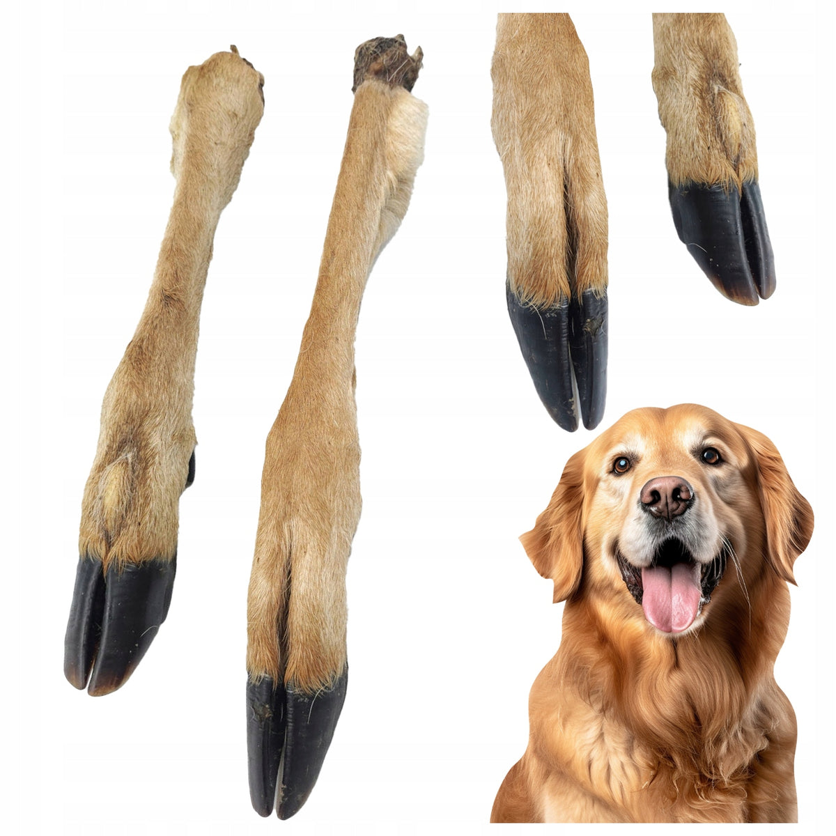 DOG TREAT LEGS DEER WITH HAIR 1PC DOG TEETHER BEST-DOG