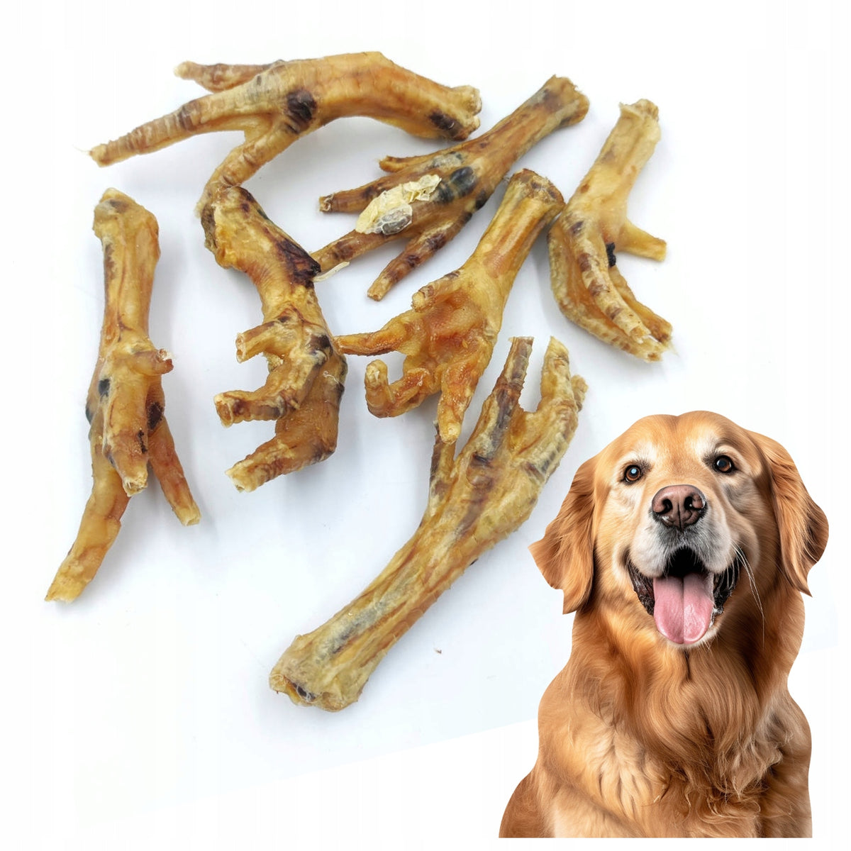 DOG TREAT POULTRY PAWS 1KG NATURAL DOG TEETHER BEST-DOG