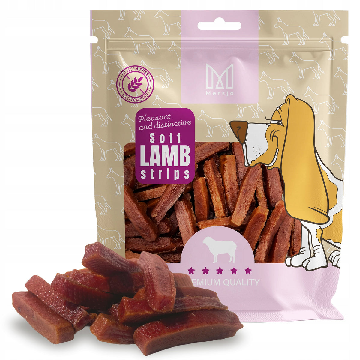 DOG TREAT - Soft lamb strips GLUTEN FREE MERSJO 200g