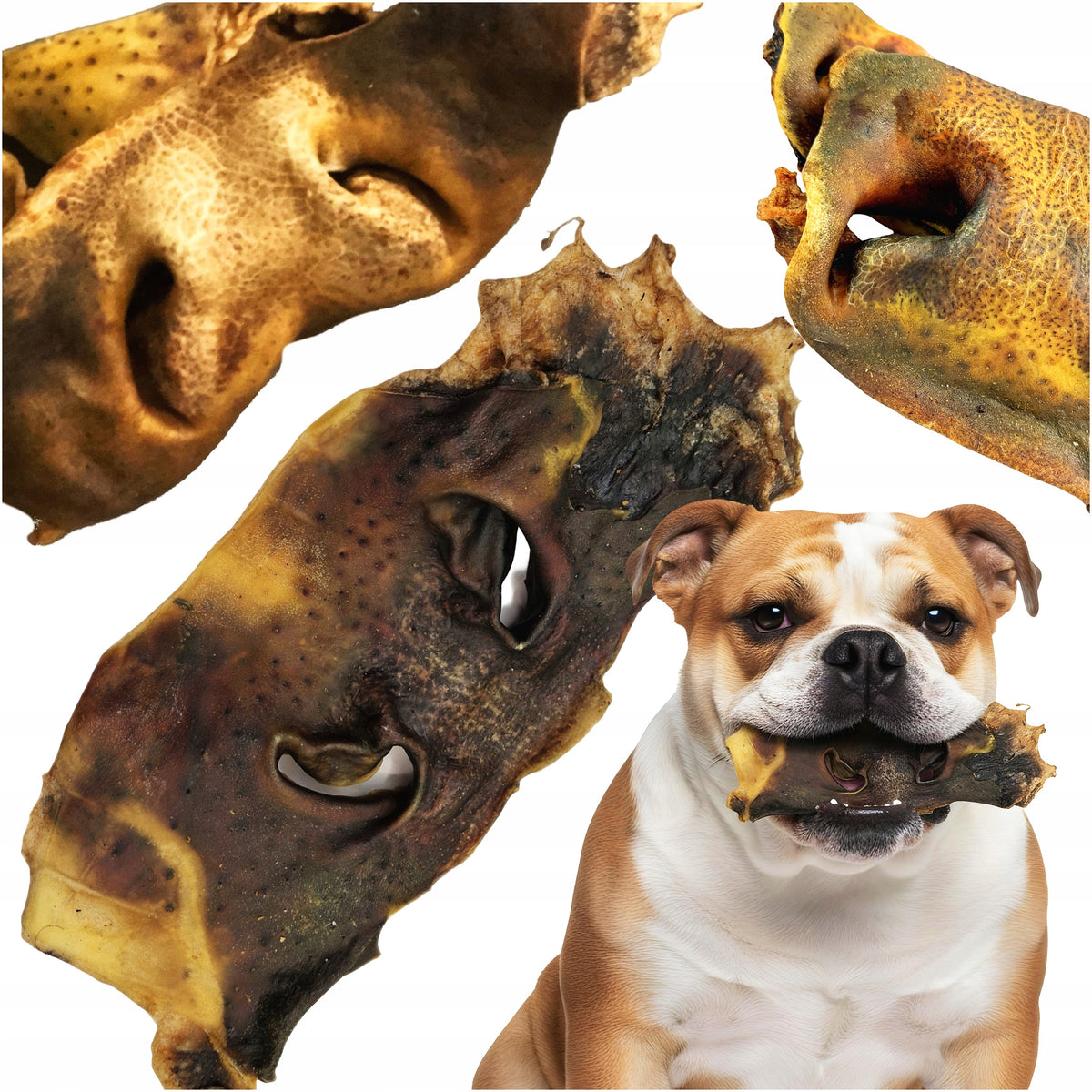 DOG TREAT TEETHER NATURAL DOG SNACK TREAT BEEF NOSES 1kg