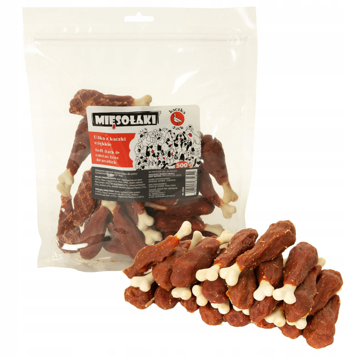 DOG TREATS MIĘSOŁAKI SOFT DUCK LEGS 500G