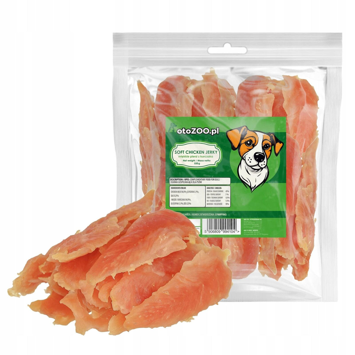 DOG TREATS SOFT CHICKEN BREAST 500G +10% FREEBIE