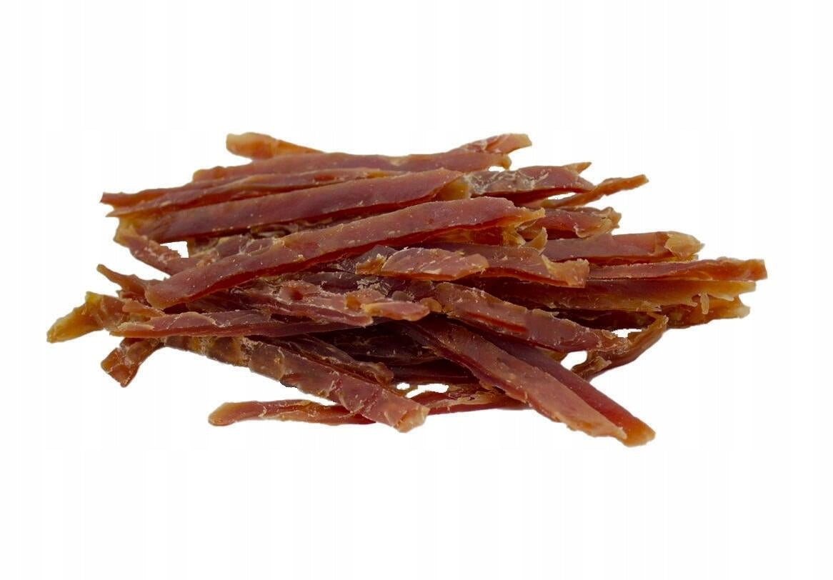 DOG TREATS SOFT DUCK STRIPS 1kg. Packaging status original