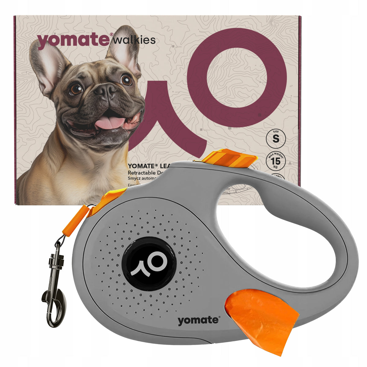 DOG UP TO 15 KG - LIGHTWEIGHT AUTOMATIC DOG LEASH / STRONG ROLL-UP TAPE
