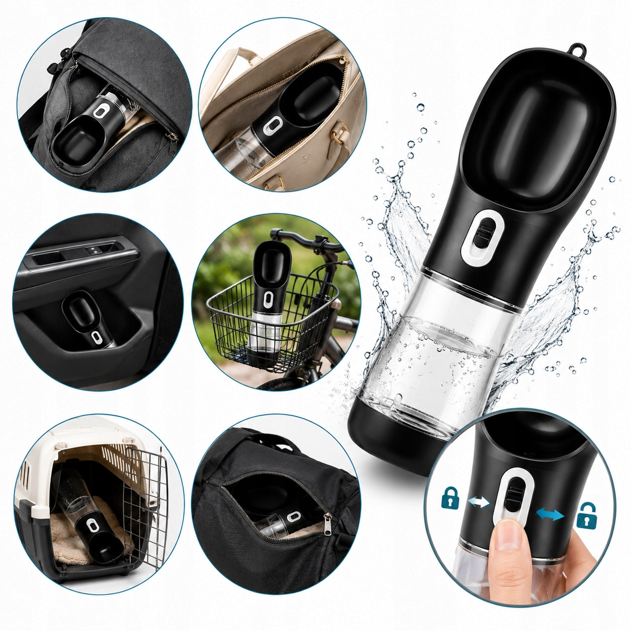 DOG WATER BOTTLE 3in1 DRINKER + BOWL + FOOD CONTAINER Trade name BUTELKA DLA PSA BIDON