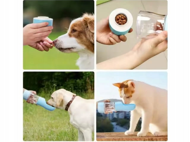 DOG WATER BOTTLE DRINKER TRAVEL BOWL WATER BOTTLE FOOD 3in1 Manufacturer code POIDŁO BIDON MIS 0,35L