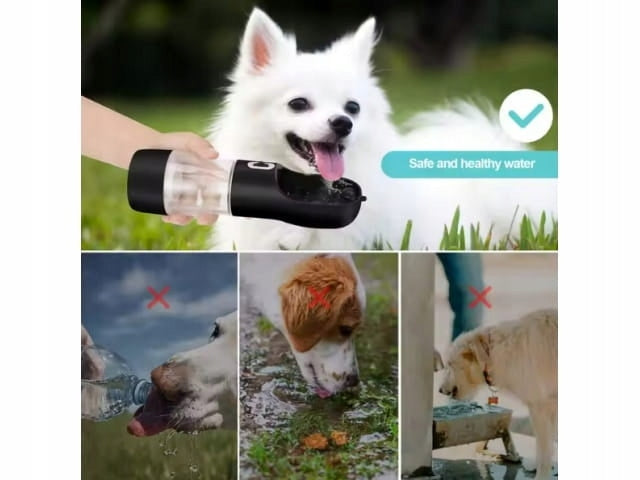 DOG WATER BOTTLE DRINKER TRAVEL BOWL WATER BOTTLE FOOD 3in1 Trade name BUTELKA DLA PSA POIDŁO BIDON MISKA TURYSTYCZNA NA WODĘ KARMĘ SPACER 0,35L