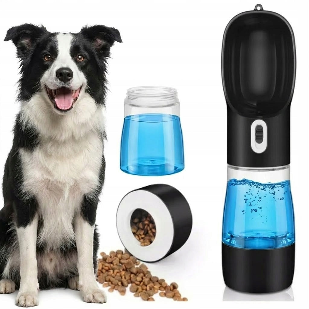 DOG WATER BOTTLE DRINKER TRAVEL BOWL WATER BOTTLE FOOD 3in1