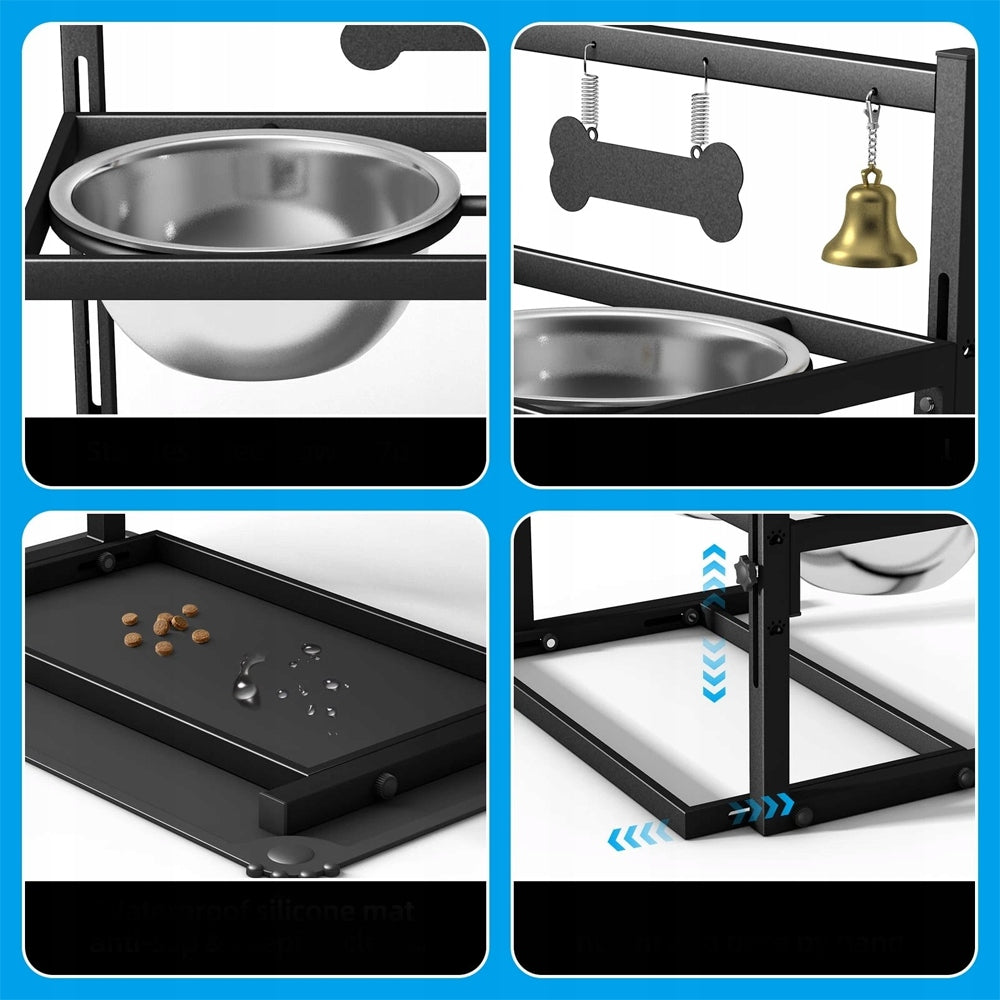 DOG WATER BOWL SET AND DOG FOOD BOWLS, ELEVATED BOWL Type for feeding multiple puppies at the same time