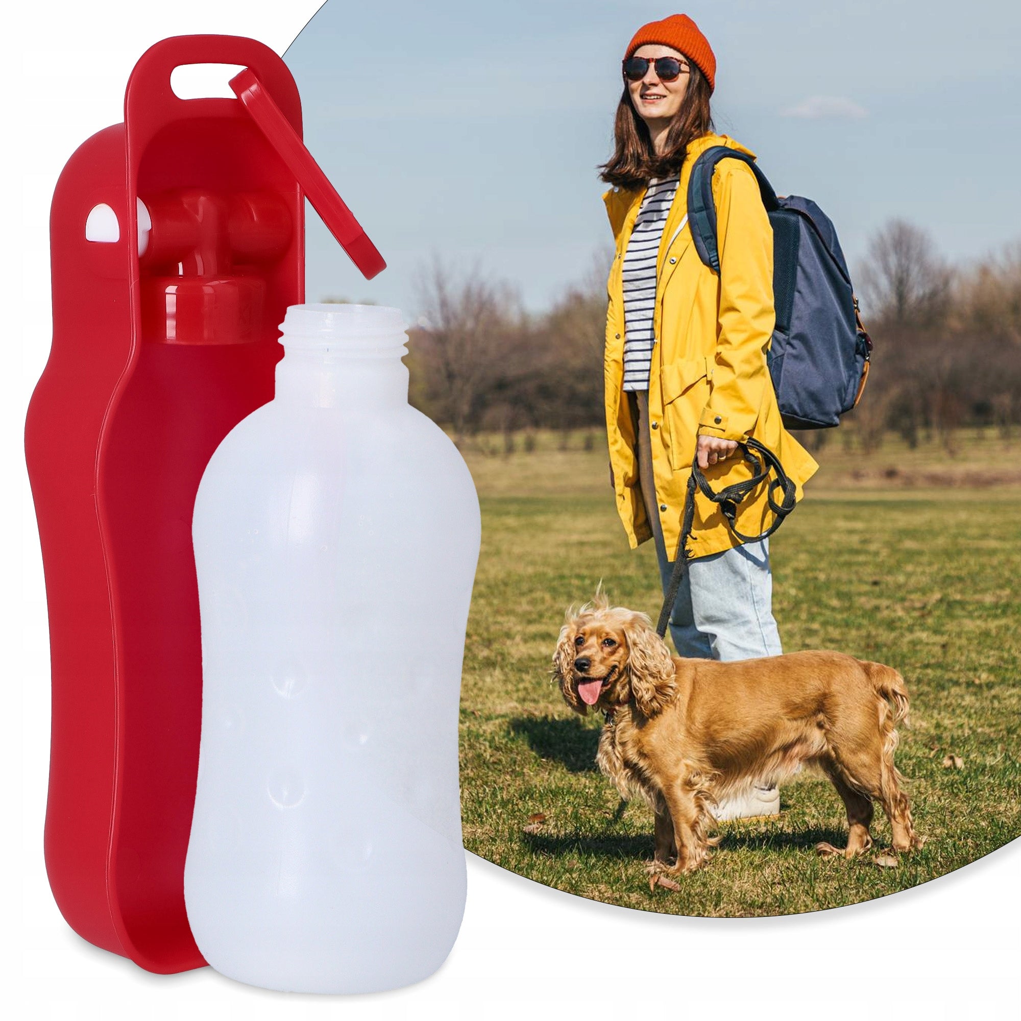 DOG WATER TRAVEL BOTTLE 0,25 WATER BOTTLE Drinker Travel Bowl PORTABLE FF Color black