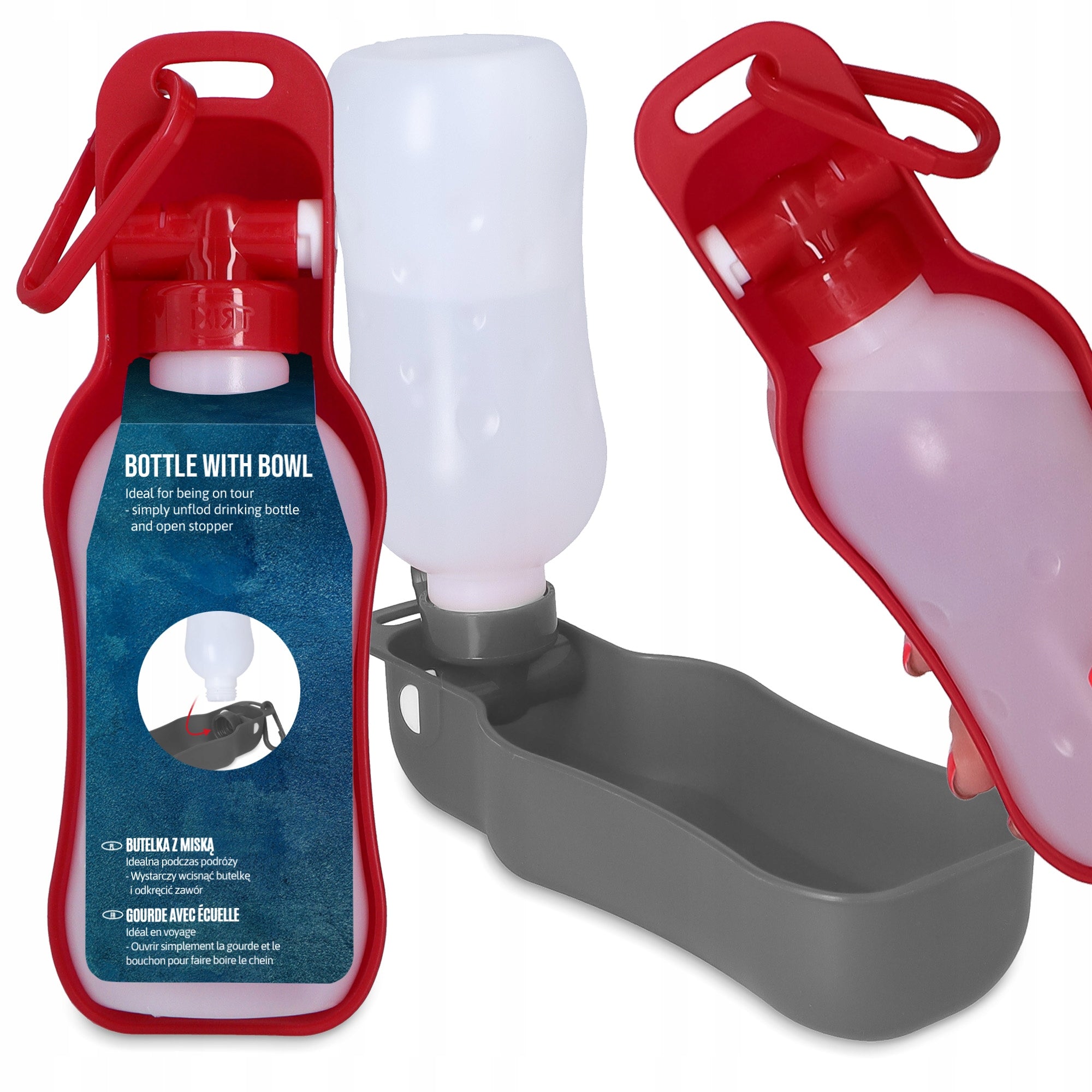 DOG WATER TRAVEL BOTTLE 0,25 WATER BOTTLE Drinker Travel Bowl PORTABLE FF