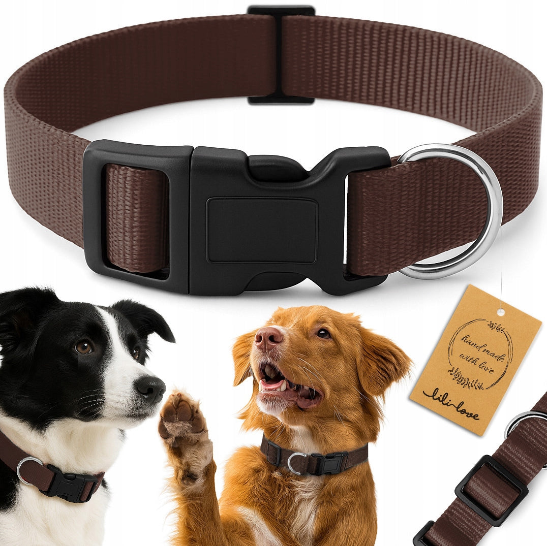 DOG WEBBING COLLAR SOLID WALKING TAPE 2,5cm ADJUSTABLE 30-45cm M