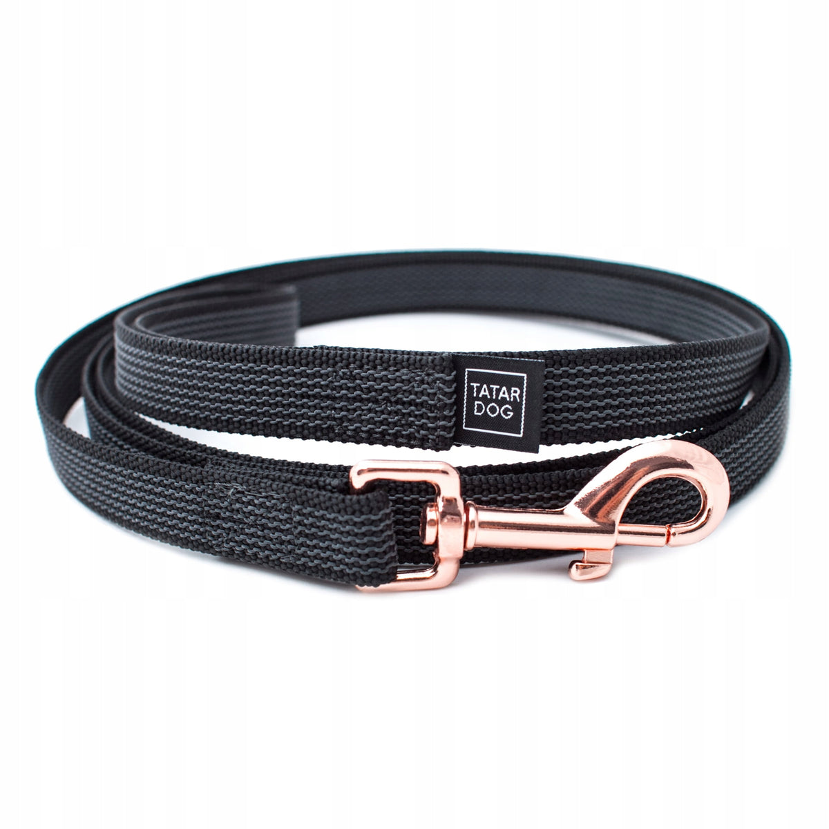DOG leash, training tape, STRONG, BLACK, 3 m