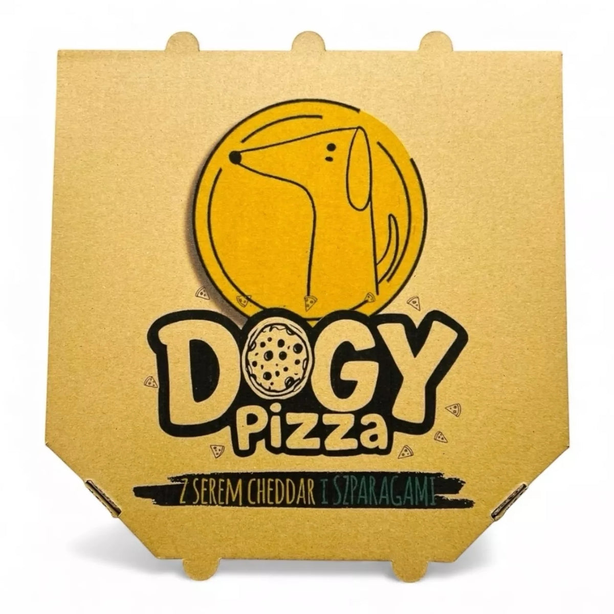 DOGY PIZZA - with cheddar cheese and asparagus