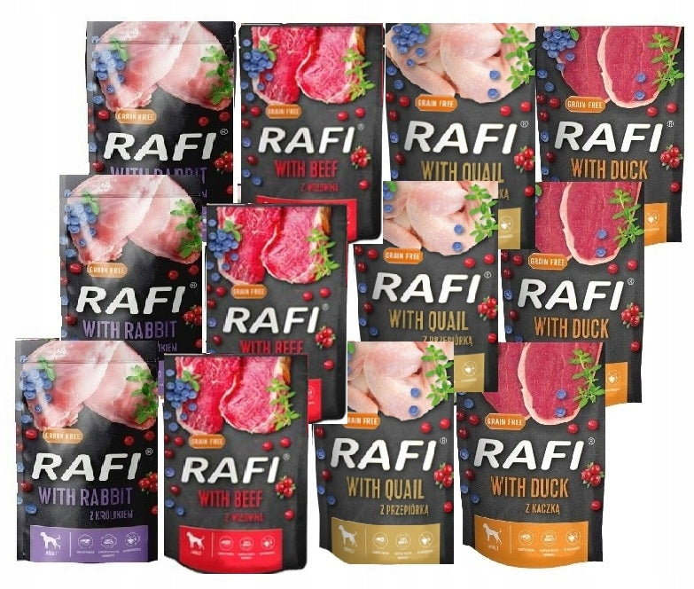 DOLINA NOTECI RAFI Wet dog food sachet MIX Flavours 48 x 500g