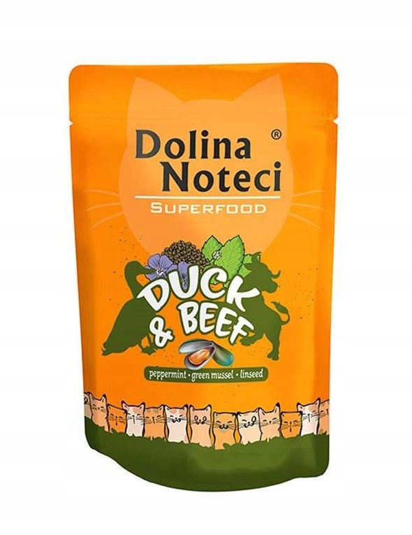 DOLINA NOTECI SUPERFOOD wet cat food duck and beef 10x85g Packaging status original