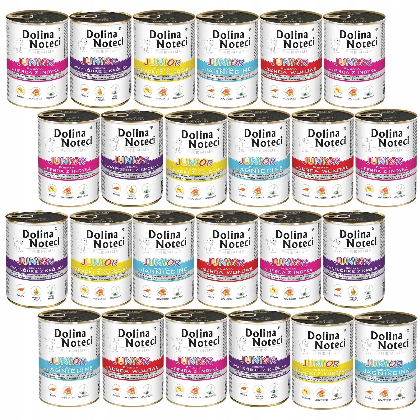 DOLINA NOTECI premium JUNIOR wet food for dogs MIX OF FLAVORS 24 x 400g Trade name other