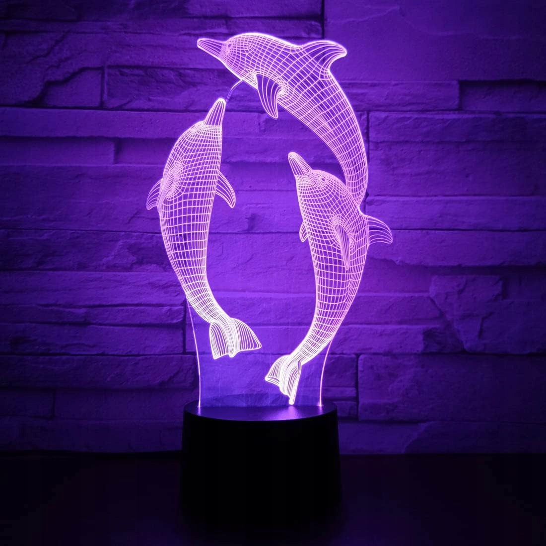 DOLPHIN LED NIGHT LIGHT WITH ILLUSION 3D 16 COLORS REMOTE CONTROL Packaging status original