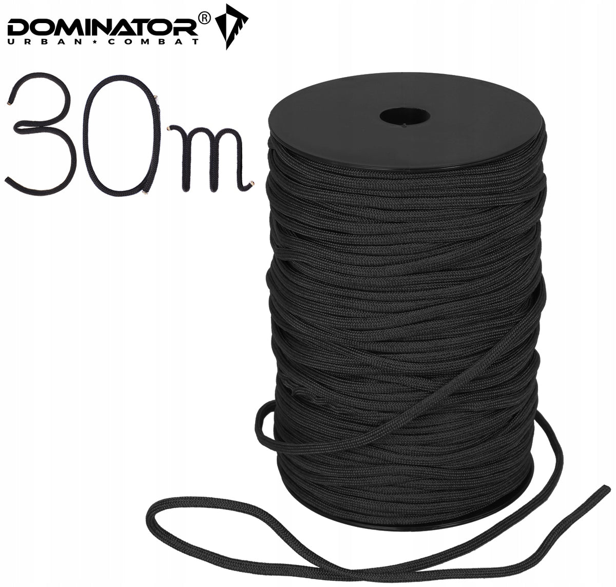 DOMINATOR ROPE PARACORD NYLON BLACK 30mb. Manufacturer code 000000000000007432