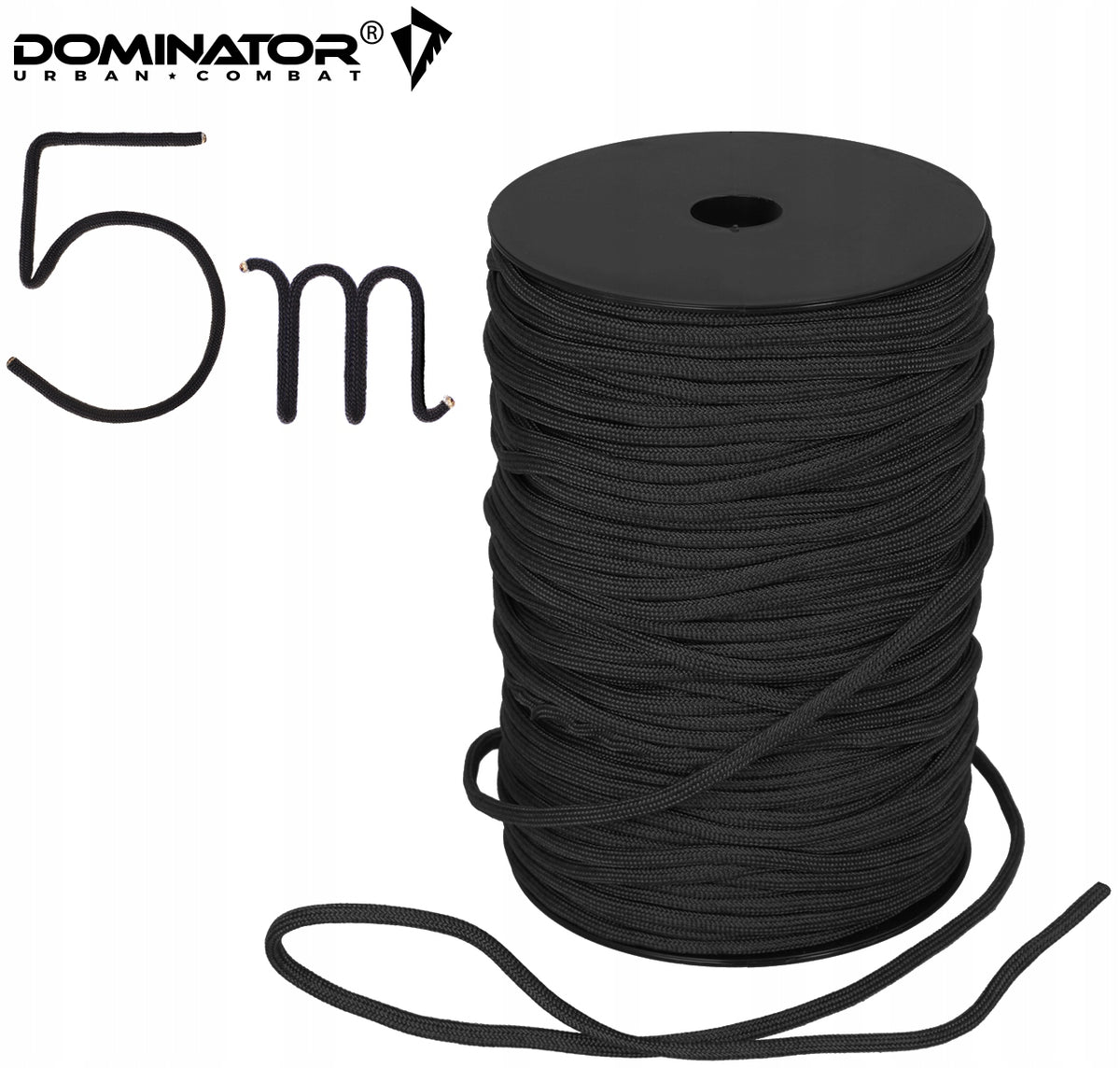 DOMINATOR ROPE PARACORD NYLON BLACK 5mb. Manufacturer code 000000000000007430