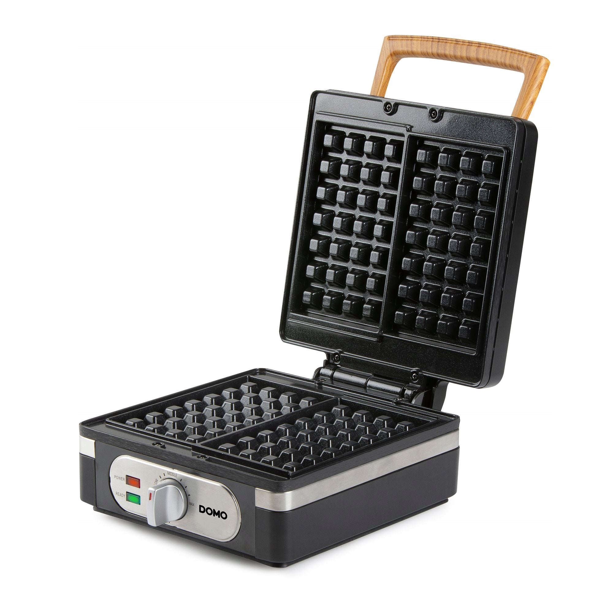 DOMO DO9275W Waffle Iron, 1400W, 2 Large Waffles, Temperature Control, Black Power rating 1400 W