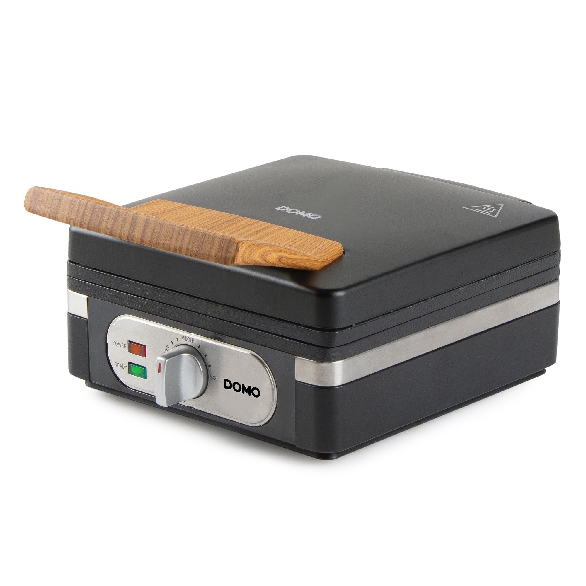 DOMO DO9275W Waffle Iron, 1400W, 2 Large Waffles, Temperature Control, Black