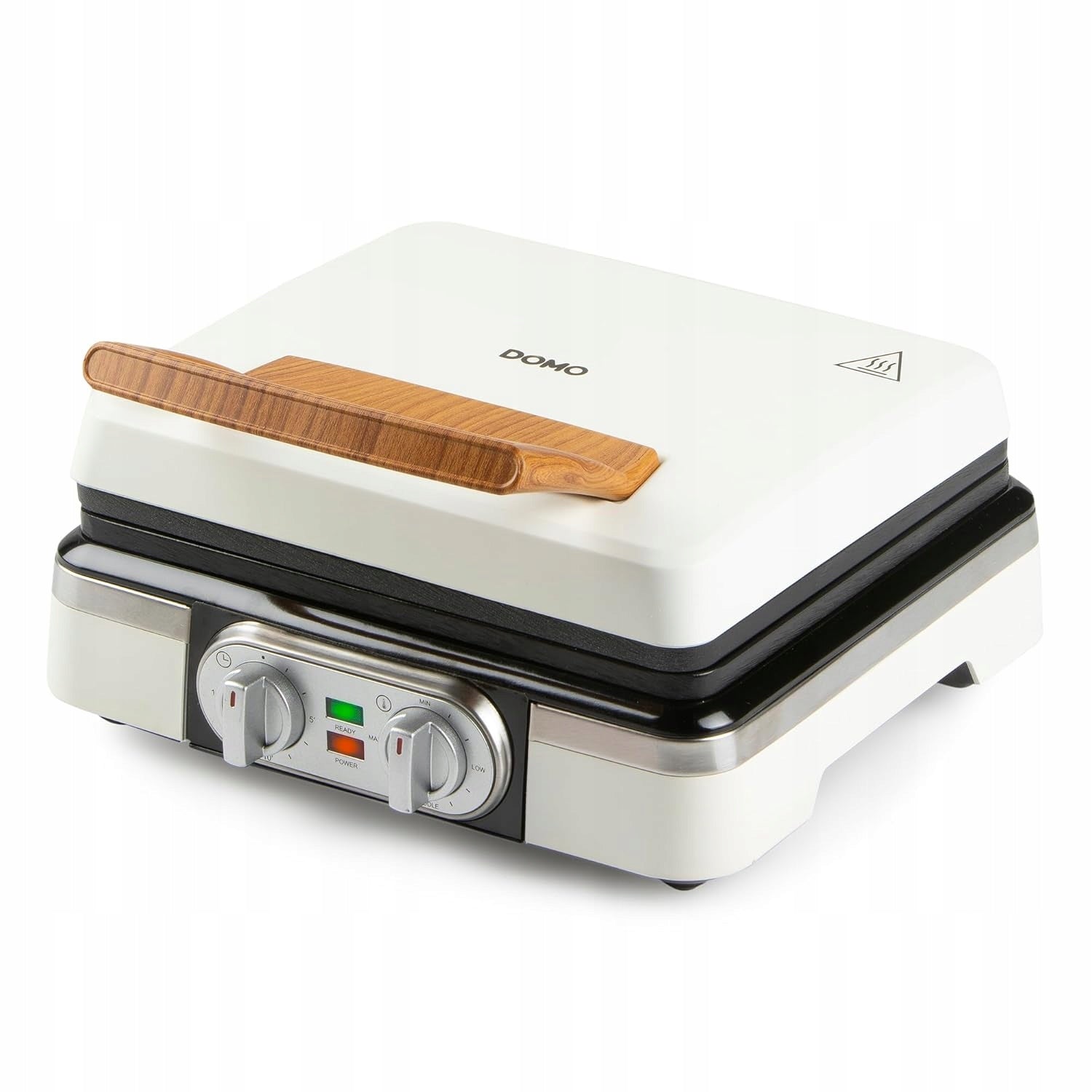 DOMO Double waffle iron 1520 W non-stick coating white