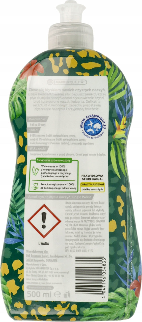 DOMOL JUNGLE WORLD DISHWASHING LIQUID 500 ML Brand Domol