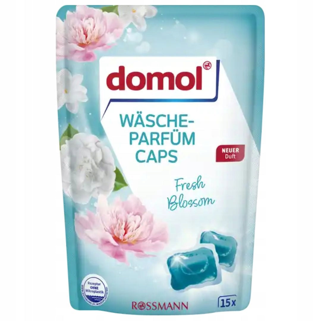 DOMOL PERFUMED WASHING MACHINE CAPSULES FRESH BLOSSOM SMELL LAUNDRY 15 PACK