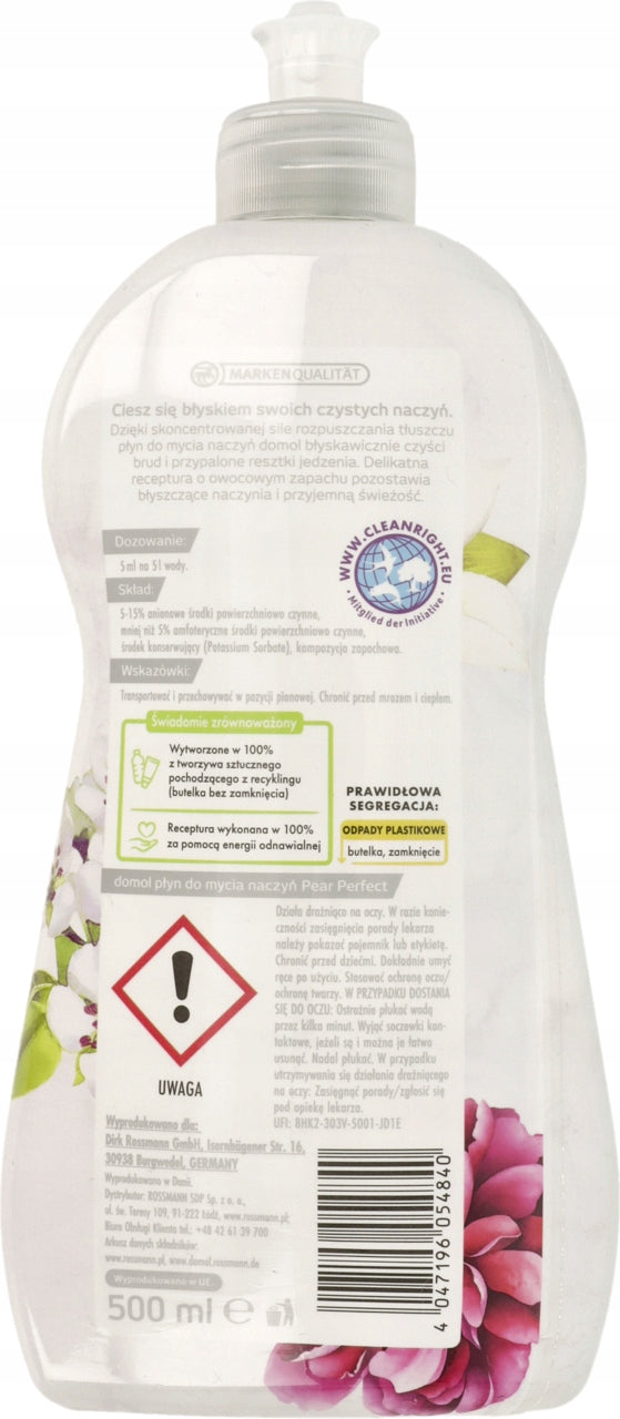 DOMOL WASHING UP LIQUID PEAR PERFECT 500 ML Brand Domol
