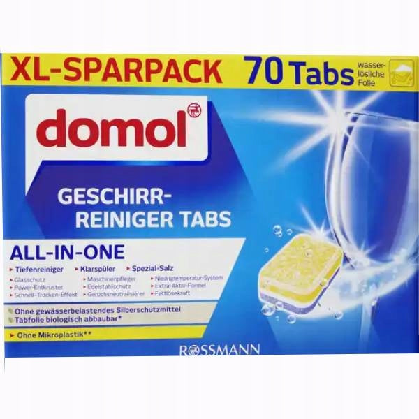 DOMOL tablets for dishwasher TABS ALL-IN-ONE 70PCS. 1260G. from GERMANY