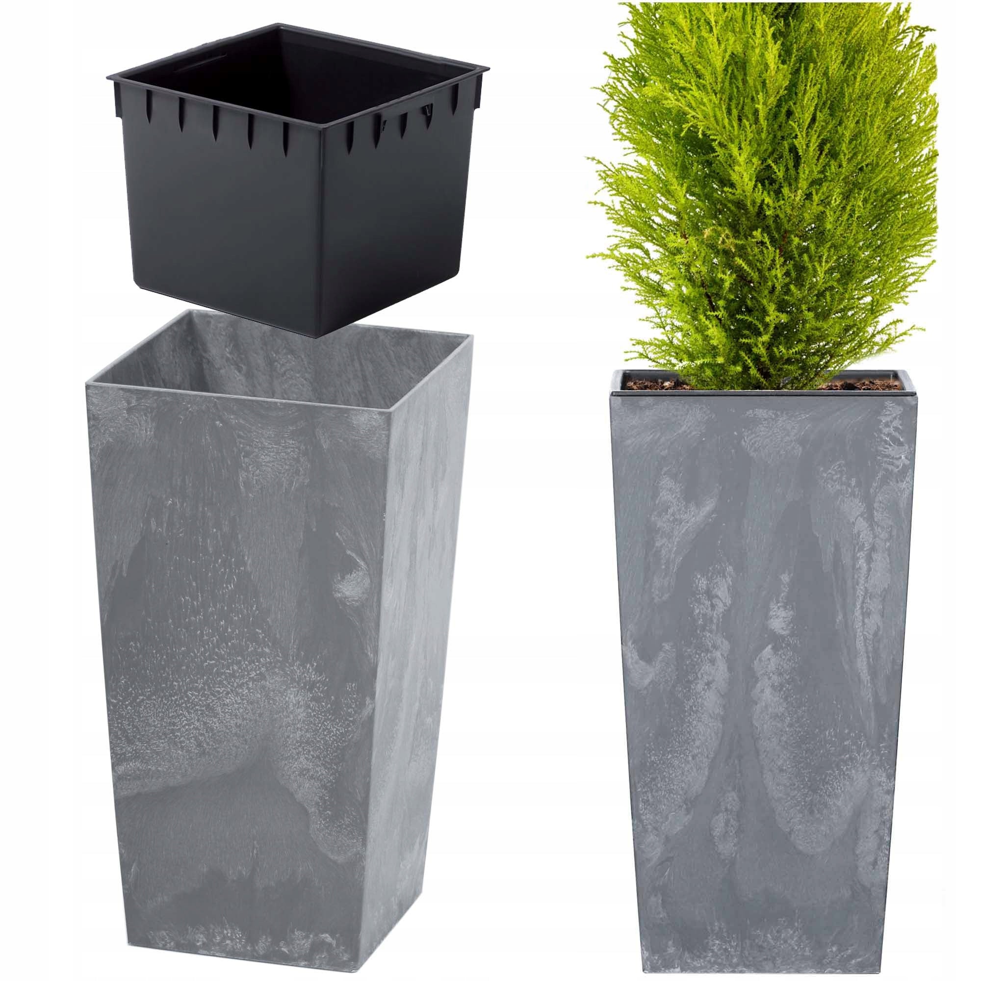 Topf Prosperplast Urbi Square Beton Effect DURS240E-425U, grau 