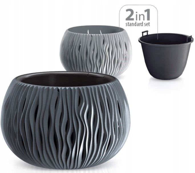 Kunststofftopf DSK370-405U Schüssel Sandy, grau 
